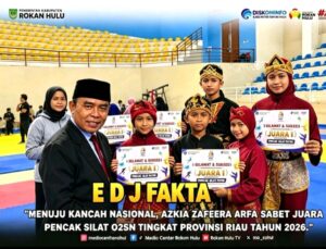 Tembus O2SN Nasional, Azkia Zafeera Arfa Persembahkan Juara 1 Pencak Silat untuk Rokan Hulu